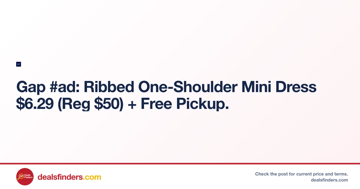 Ribbed One-Shoulder Mini Dress Only $6.29 (Reg. $50) at Gap