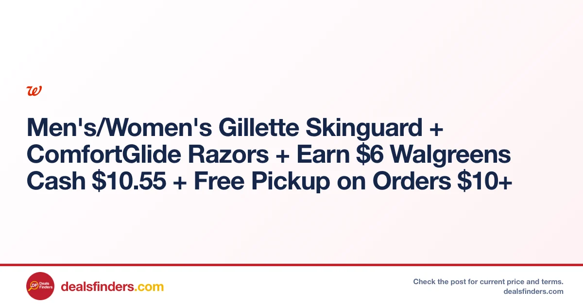 Gillette Skinguard + ComfortGlide Razors Only $6 at Walgreens