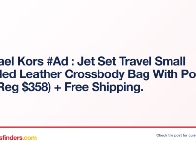 Michael Kors #Ad : Jet Set Travel Small Pebbled Leather Crossbody Bag With Pouch $69 (Reg $358) + Free Shipping.