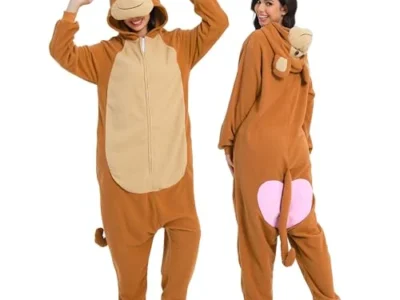 Naitoke Adult Halloween Hooded Fleece Onesie (Brown Khaki or Yellow Chick) $10.xx