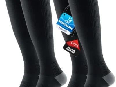 2-Pair Benirap Knee-High 15-20 mmHg Compression Socks $9.xx at Amazon
