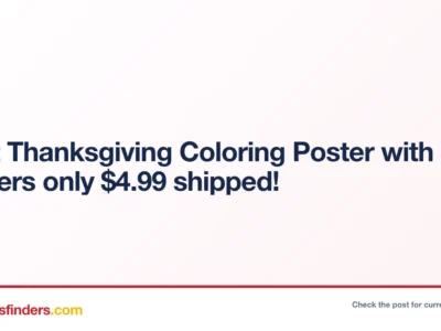 Giant Thanksgiving Coloring Poster with 90 Stickers only $4.xx shipped!