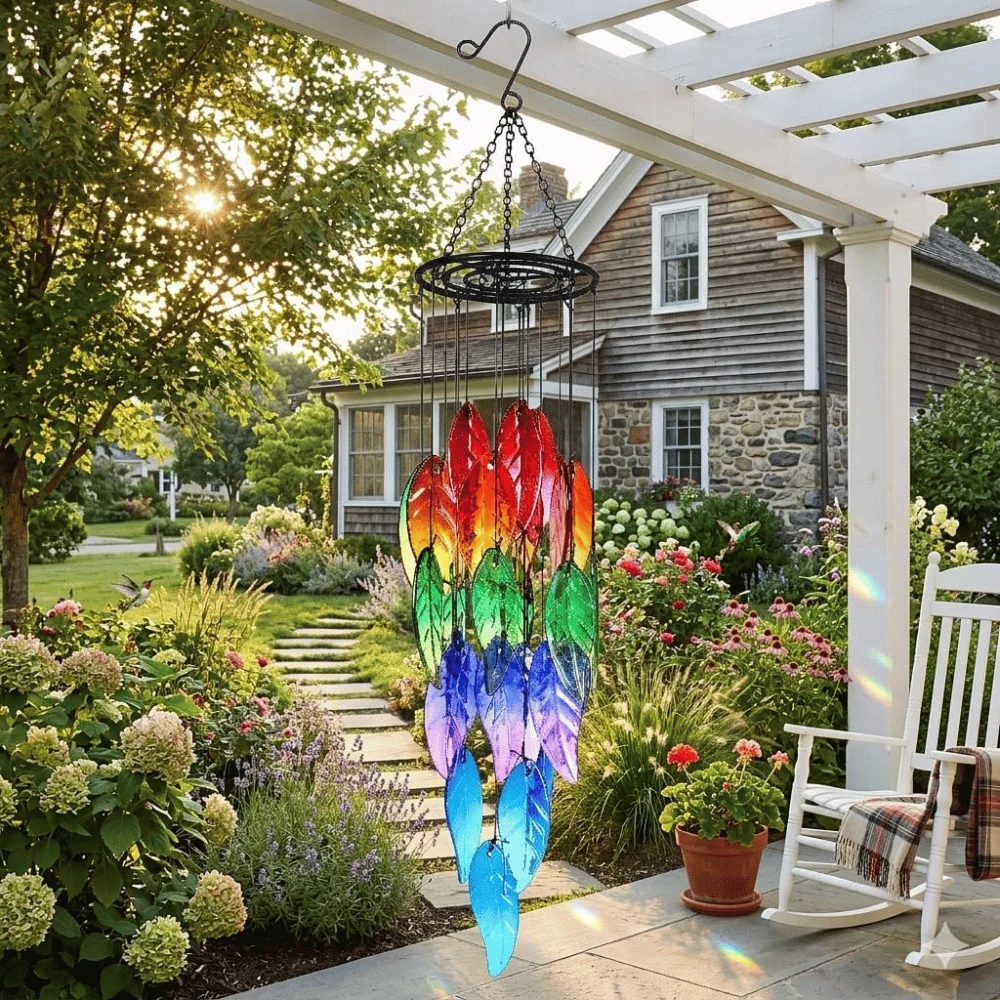 Stained Glass Leaf Wind Chimes Deal: Save $13.xx at Amazon