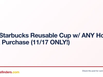 Free Starbucks Reusable Cup w/ ANY Holiday Drink Purchase (11/17 ONLY!)