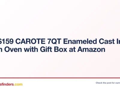 Reg $159 CAROTE 7QT Enameled Cast Iron Dutch Oven with Gift Box at Amazon