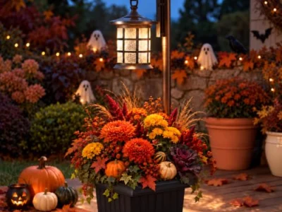 GAAZIE Solar Lamp Post Light with Planter Waterproof Outdoor Flower Pot $35.xx at Amazon