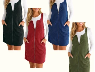 Corduroy Overall Mini Dress Deal: Stylish Look for $14.99
