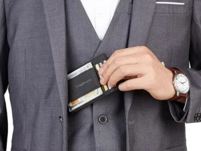 Men’s Slim Leather Wallet for $4.xx
