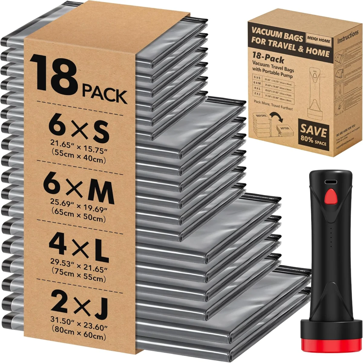 18 Pack PackEase Travel Vacuum Bags Deal: Save Now