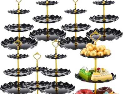 Amazon : 8-Pack Plastic 3 Tier Dessert Tray Holder $14.xx (Reg$33) + Free Prime Shipping. #Ad