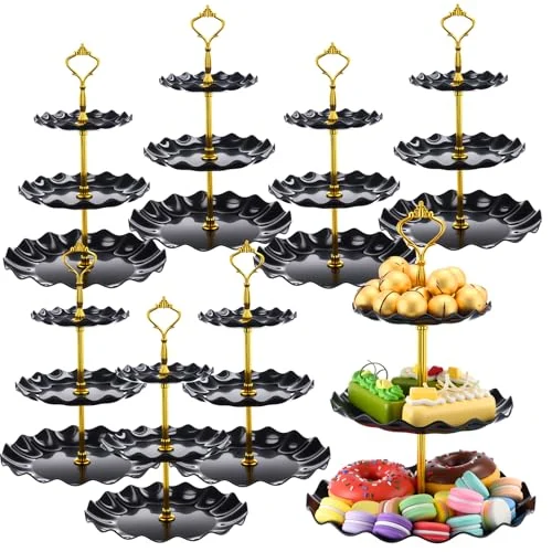 8-Pack Plastic 3 Tier Dessert Tray Only $14.xx (Reg. $33) at Amazon