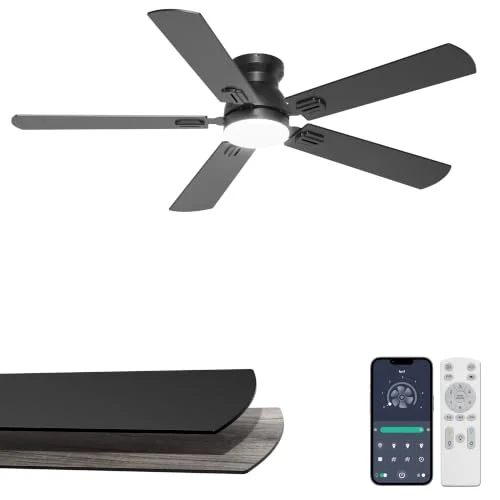 52″ Phylluz Flush Mount Low Profile Ceiling Fan Only $42.xx at Amazon