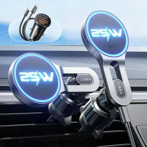 LISEN Qi2 25W MagSafe Car Charger Only $36.xx (Reg. $50) at Amazon