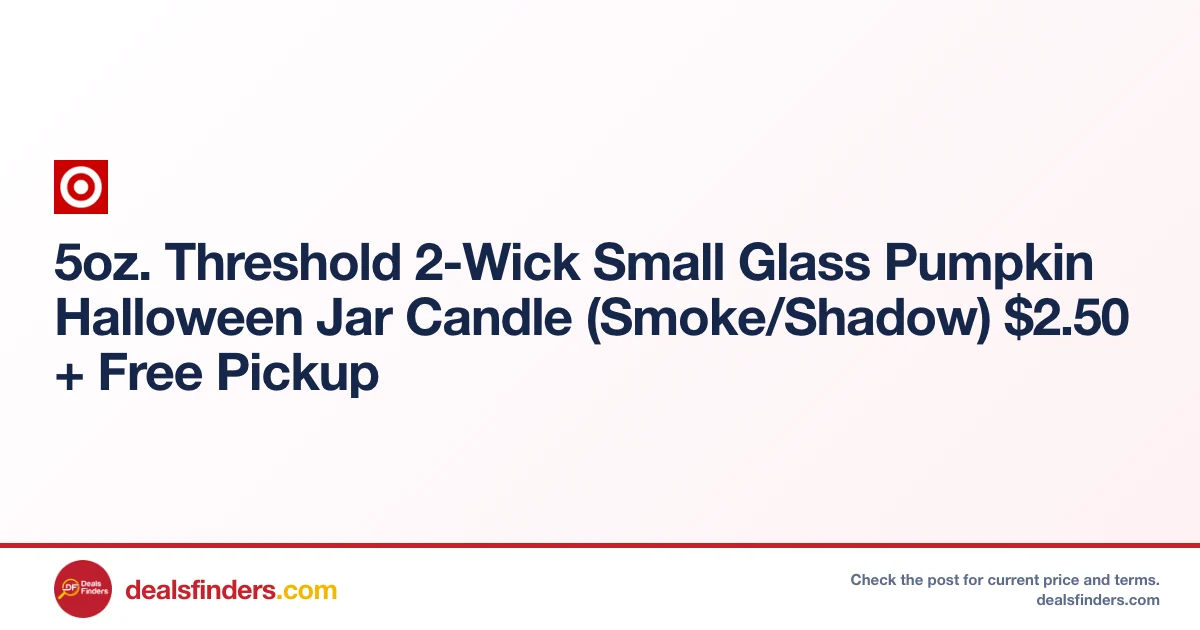 5oz. Threshold 2-Wick Small Glass Pumpkin Candle Only $2.50 at Target