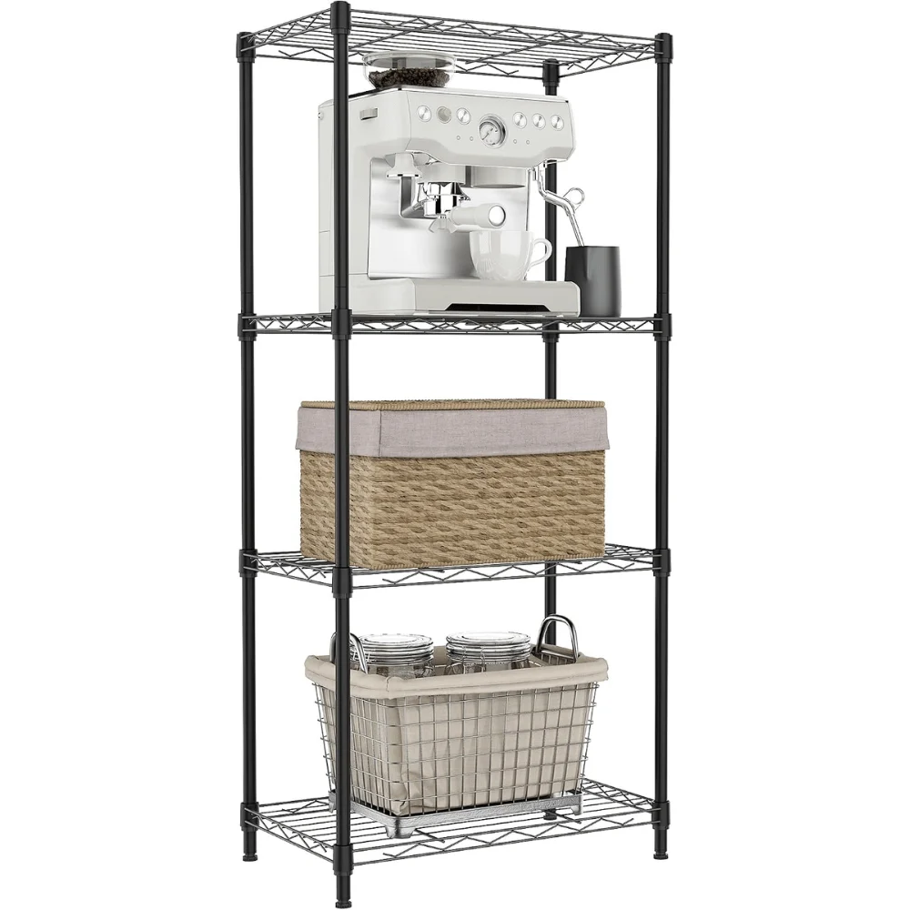 4 Tier Metal Wire Shelf Unit Deal: Save $26.xx at Amazon