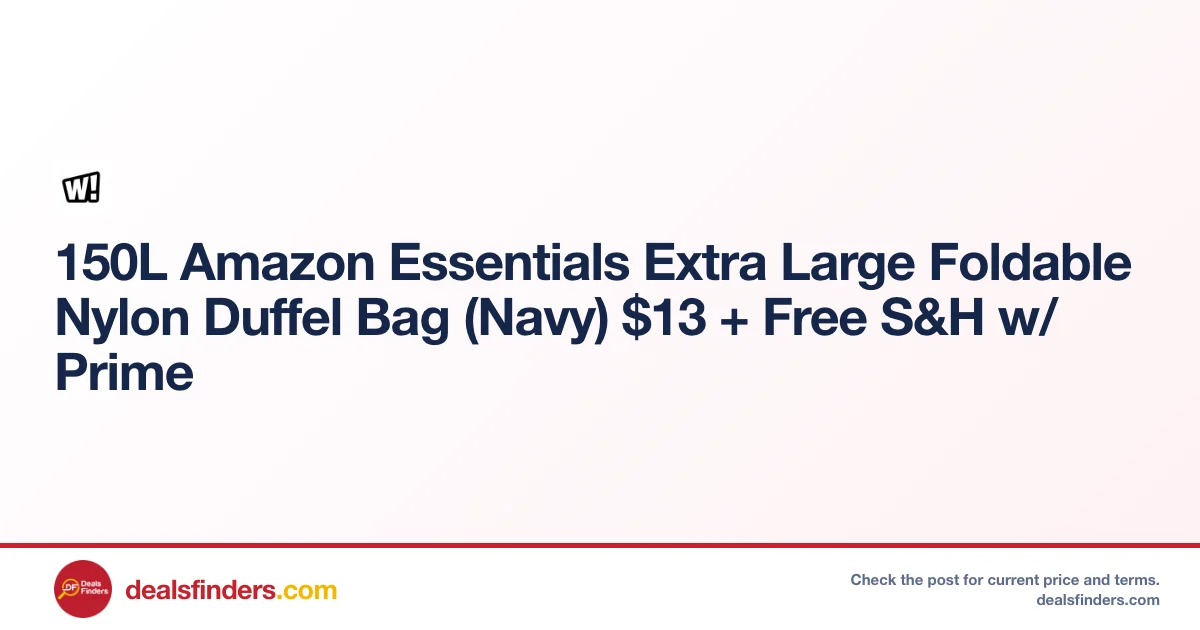 Amazon Essentials 150L Duffel Bag Only $13.xx at Woot