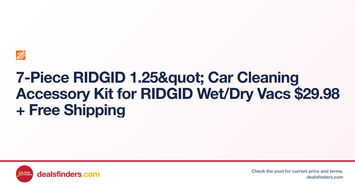 RIDGID 7-Piece Car Cleaning Kit Only $29.98 at Home Depot