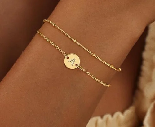 Dainty 18K Gold Plated Initial Bracelet Just $3.xx (Reg $10)