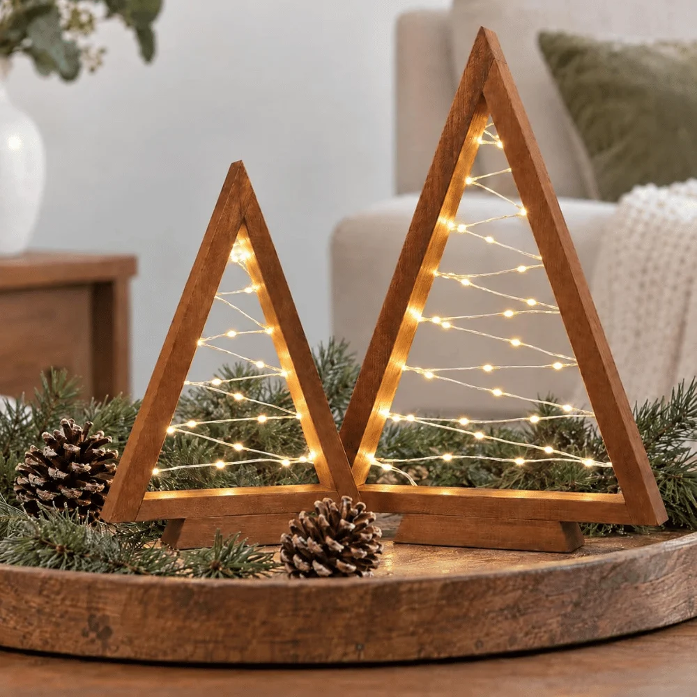 2PCS Light Up Wooden Christmas Tree Deal: Save $26.xx at Amazon