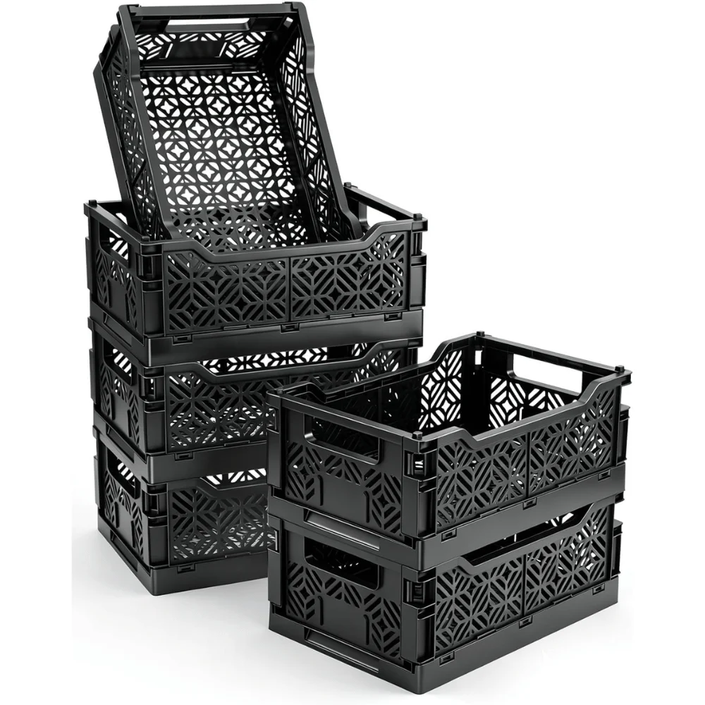 6-Pack Collapsible Plastic Storage Baskets Deal: Save $16.xx at Amazon