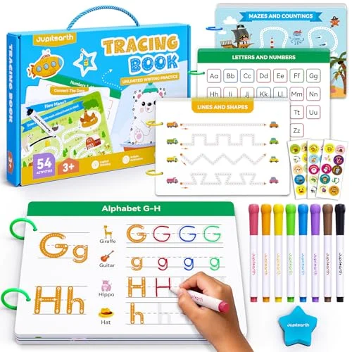 JUPITEARTH Reusable Dry-Erase Kids Tracing Book Only $11.xx at Amazon