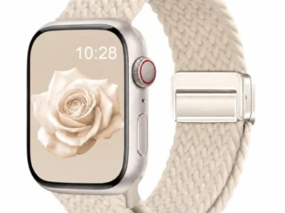 Evie Bank Braided Nylon Sport Band Apple Watch $5.xx at Amazon