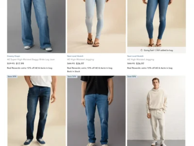 Men’s and Women’s Bottoms Deal: Save 73% at American Eagle