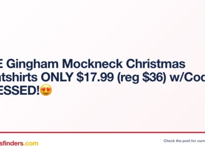 Cute Gingham Mockneck Christmas Sweatshirts Only $17.xx at Amazon