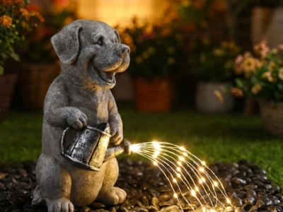 Lavezee Solar Garden Dog Statue Only $14.xx at Amazon
