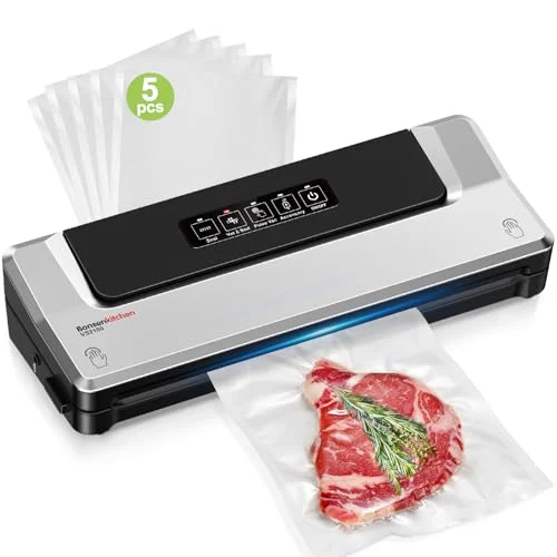Bonsenkitchen Vacuum Sealer Machine with 5 Bags Just $18.xx at Amazon