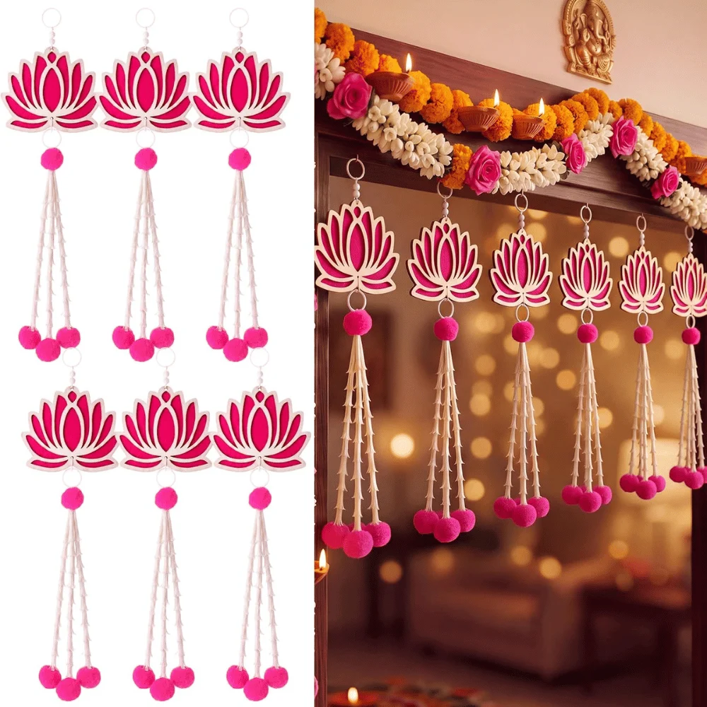 6‑Piece Diwali Lotus Hanging Decoration Deal: Save $13.xx at Amazon
