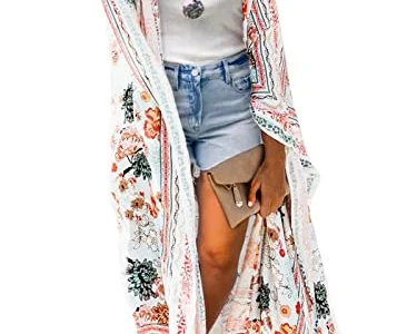 MayBuy Women’s Floral Kimono Beachwear Cover-Up Only $8.xx at Amazon