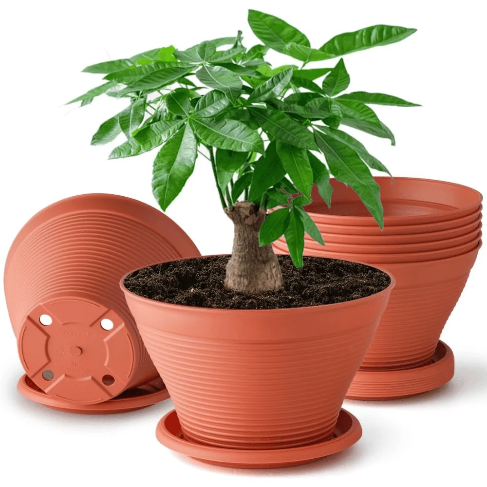 8‑Pack 8‑Inch Plant Pots Deal: Save $13.xx at Amazon
