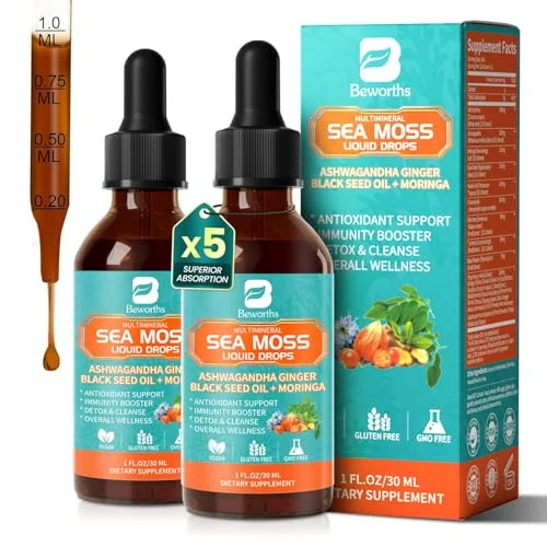 B BEWORTHS Sea Moss Drops with Black Seed Oil Just $6.xx at Amazon