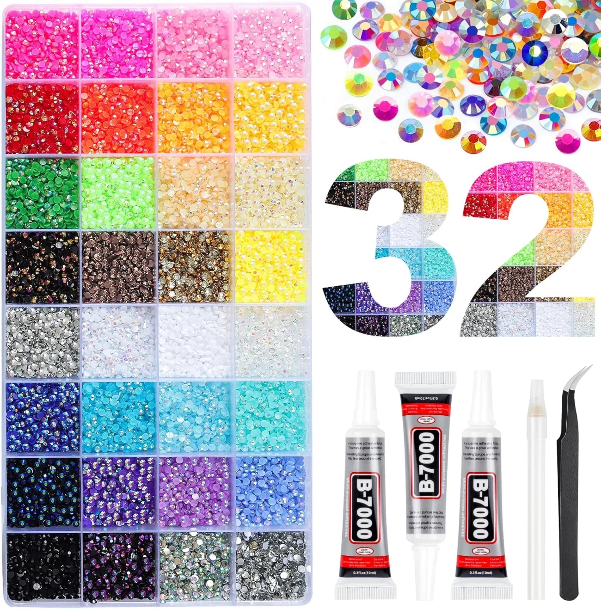 55000-Piece 32 Colors Resin Jelly Rhinestones Deal: Save 50%