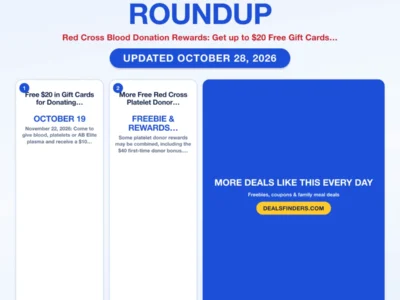 Red Cross Blood Donation Rewards: Get up to $20 Free Gift Cards & More!
