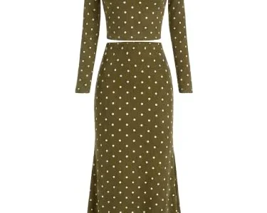BTFBM Women’s Polka Dot Crop Top & Maxi Skirt Set Just $15.xx at Amazon