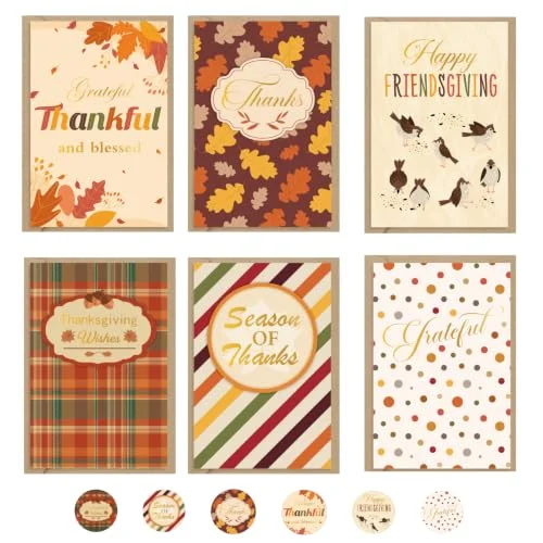 36-Count Thanksgiving Greeting Cards with Envelopes Only $4.xx at Amazon
