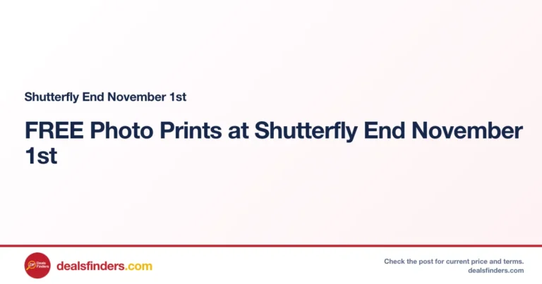 FREE Photo Prints at Shutterfly End November 1st