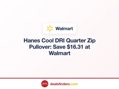 Hanes Cool DRI Quarter Zip Pullover: Save $16.31 at Walmart