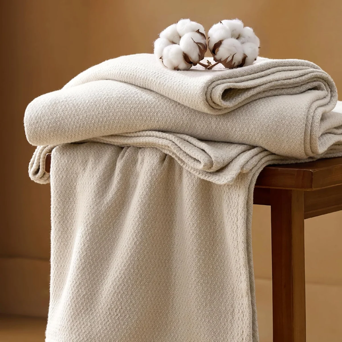 Bedsure 100% Cotton Herringbone Blanket Only $9.xx at Amazon