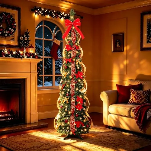 6ft Pop Up Christmas Tree with Timer Lights Only $52.xx at Amazon