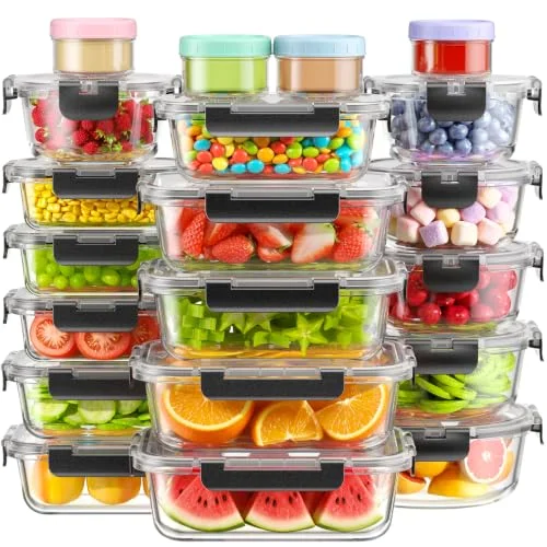 BiuLeon 40 PCS Glass Food Storage Containers Only $39.xx at Amazon